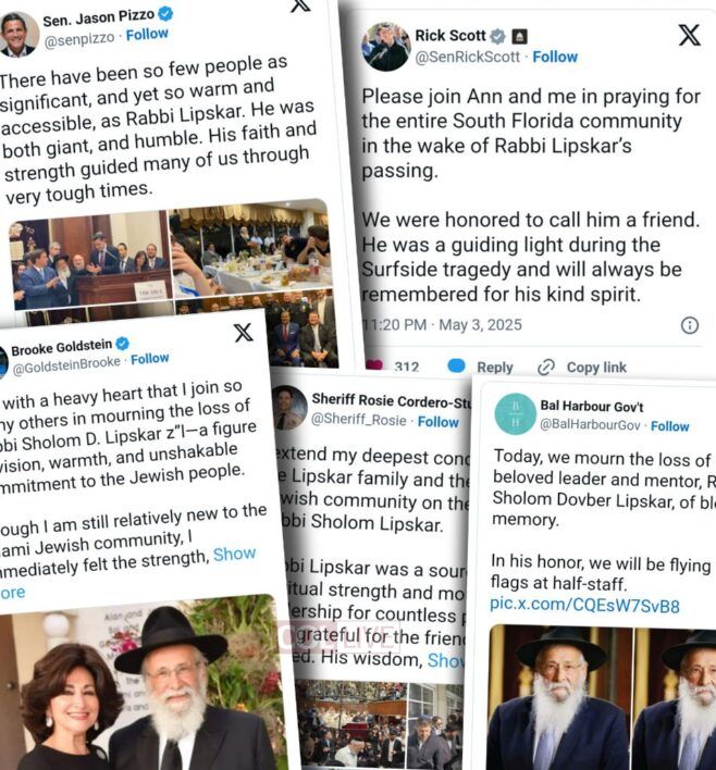 Public Officials Mourn Passing of Rabbi Sholom Ber Lipskar