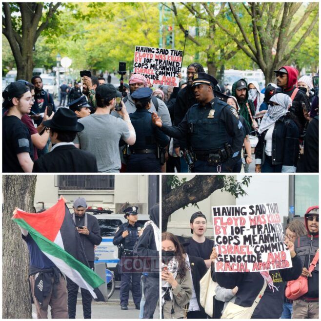 Antisemitic Protestors Gather Across 770 Eastern Parkway