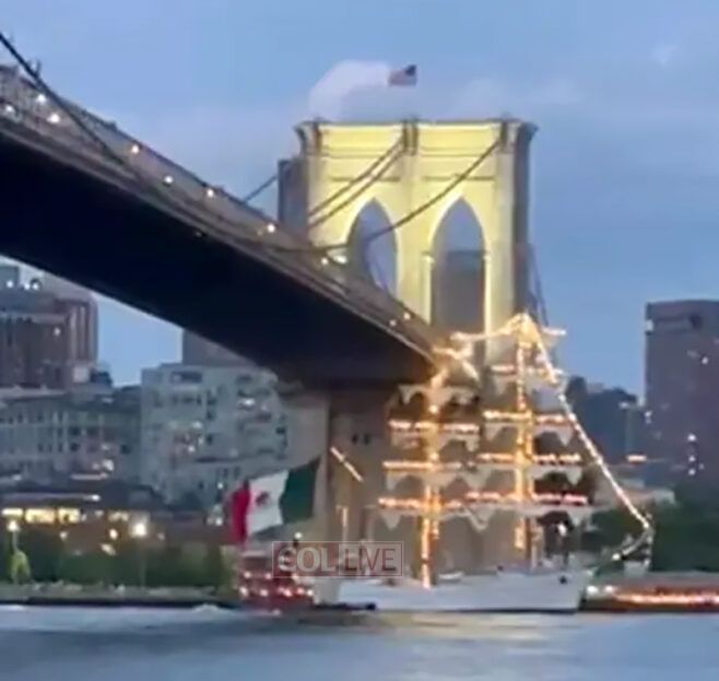 Breaking: Mexican Navy Ship Crashes into Brooklyn Bridge