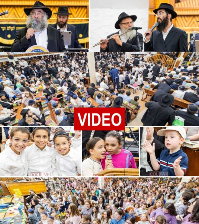 Children Gather in 770 for Gimmel Tammuz Rally