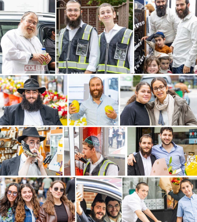 Bustling Erev Rosh Hashana on Kingston Avenue