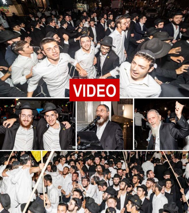 Dancing Kicks Off Yom Tov Joy at 770